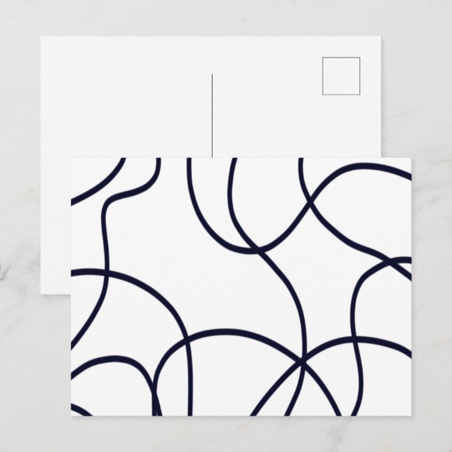 Minimalist Line Art Black and White Postcard (Front/Back)