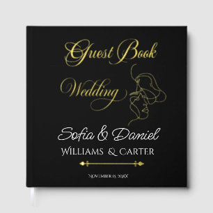 Minimalist Line Art Couple illustration  Wedding  Guest Book