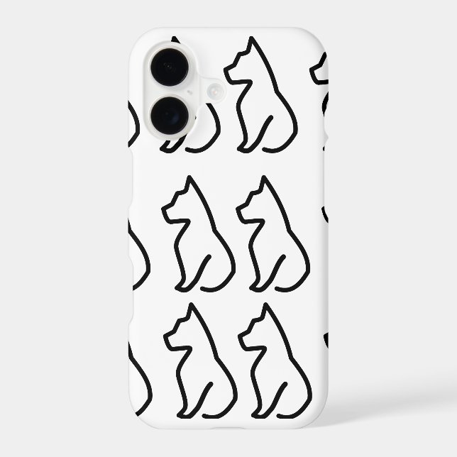 Minimalist Line Art Dog Mom Phone Case - Aesthetic (Back)