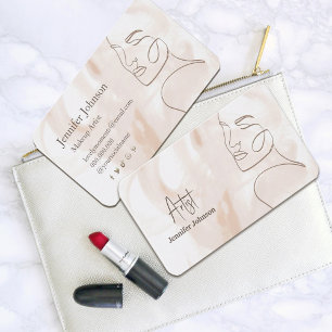  Minimalist Line Art Esthetician Business Card