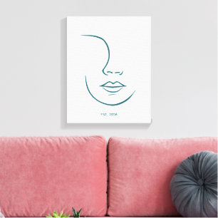 Minimalist Line Art Face Personalized Custom Wall Canvas Print
