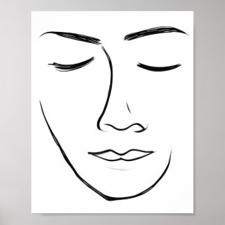 Minimalist Line Art Face Poster