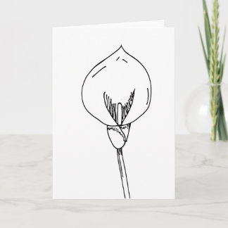 Minimalist Line Art Floral Blank Card
