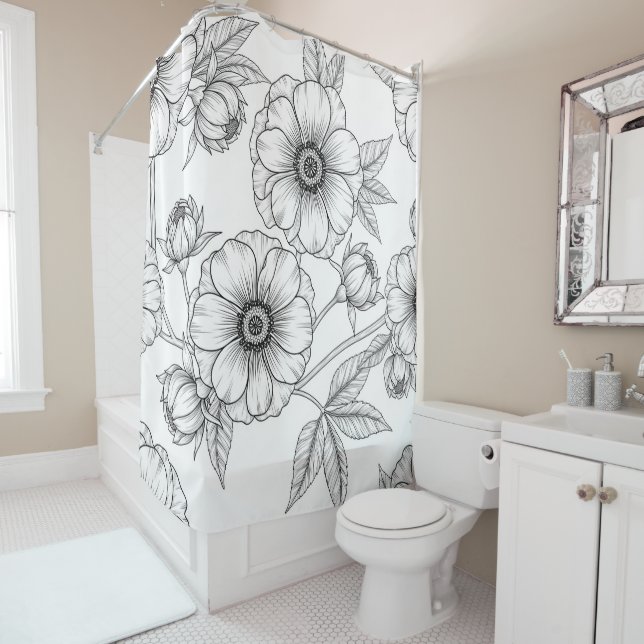 Minimalist Line Art Floral Seamless Pattern (5) (In Situ)