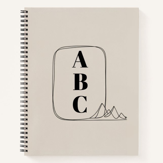 Minimalist Line Art Frame Notebook (Front)