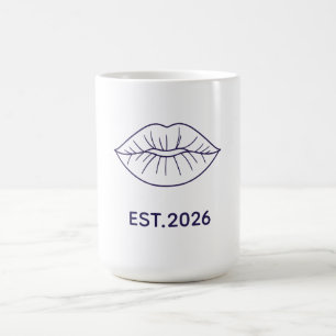Minimalist Line Art Lips Abstract Continuous Line  Coffee Mug