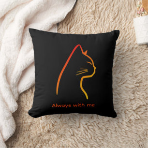 Minimalist Line Art Pet Portrait Throw Pillow