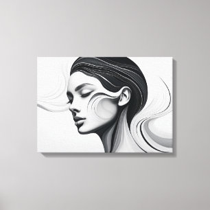 Minimalist Line Art Portrait Canvas Print