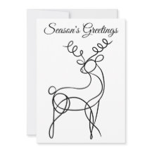 Minimalist Line Art Reindeer Season’s Greetings