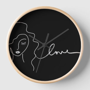 Minimalist Line Art Wall Clock