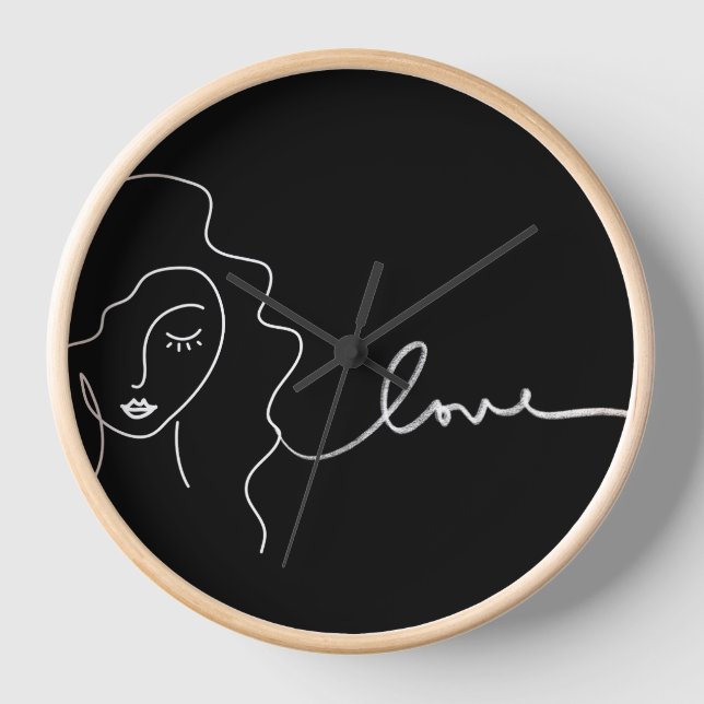 Minimalist Line Art Wall Clock (Front)