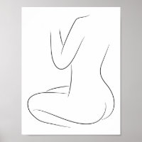 Minimalist Line Art Woman Body Modern Illustration