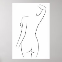 Minimalist Line Art Woman Body Modern Illustration