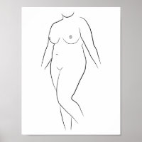 Minimalist Line Art Woman Body Modern Illustration
