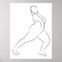 Minimalist Line Art Woman Body Modern Illustration