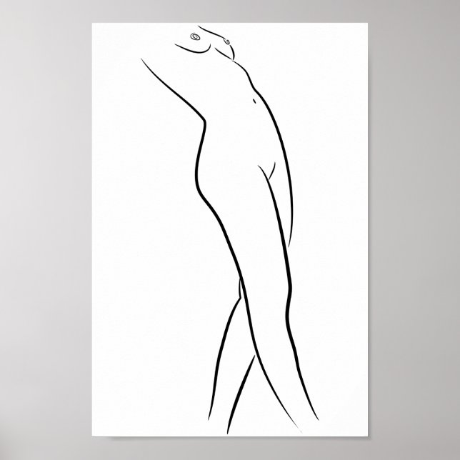 Minimalist Line Art Woman Body Modern Illustration Poster (Front)