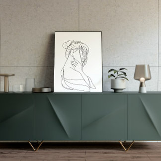 Minimalist Line Art Woman Wall Art | Modern Abstra