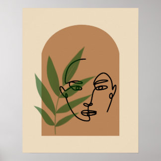 Minimalist Line Art Woman Wall Art Poster