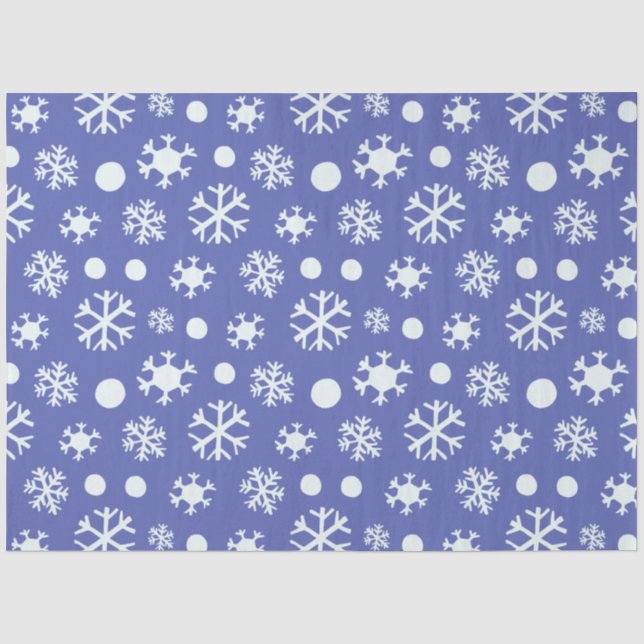 Minimalist Line Drawing Snowflakes Christmas Tissue Paper (Front)
