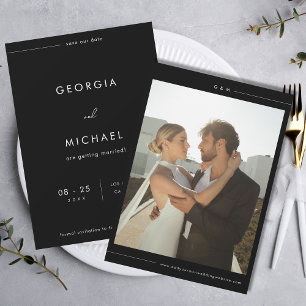 Minimalist Line   Elegant Modern Photo Wedding Save The Date