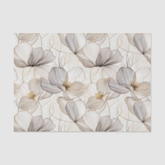 Minimalist Line Flowers Decoupage Tissue Paper
