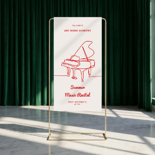 Minimalist Line Grand Piano Music Recital Banner