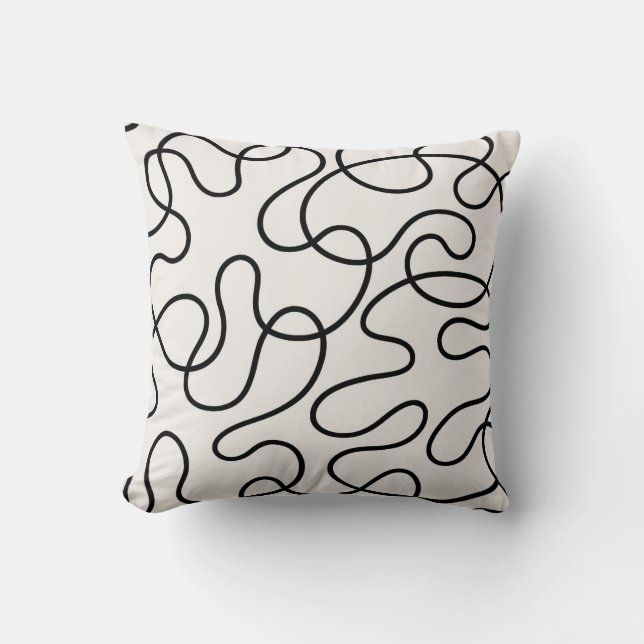 Minimalist Line Weave Throw Pillow (Front)