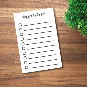Minimalist Lined To Do List With Name Sticky Post-it Notes