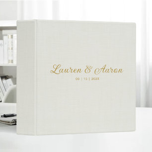 Minimalist Linen Look Wedding Photo Album Binder