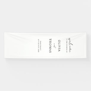 Minimalist Linen Wedding Welcome Sign – Custom