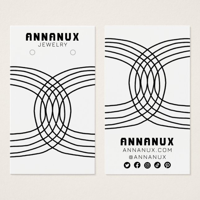 Minimalist Lines Cool Earring Jewellery Display Ca (Front & Back)