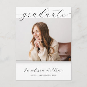 Minimalist Lines Graduation Party Photo Invitation