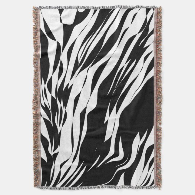 Minimalist Liquid Zebra  Throw Blanket (Front Vertical)
