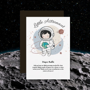 Minimalist Little Astronaut Baby Shower  Enclosure Card