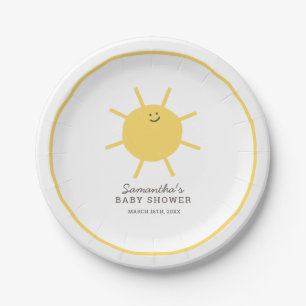 Minimalist Little Ray of Sunshine Baby Shower  Paper Plate