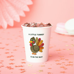 Minimalist Little Turkey Baby Shower Paper Cups