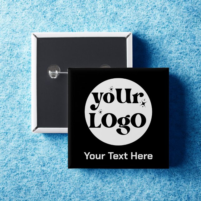 Minimalist Logo and Text Business 2 Inch Square Button (Creator Uploaded)