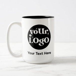Minimalist Logo and Text Business Two-Tone Coffee Mug