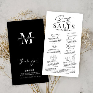 Minimalist Logo Bath Salts Warning & Instructions Business Card