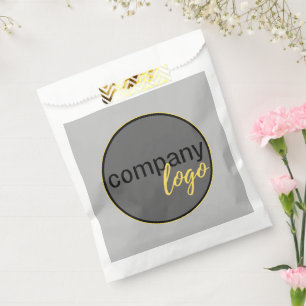 MINIMALIST LOGO BUSINESS BRAND SILVER GRAY COMPANY FAVOUR BAG