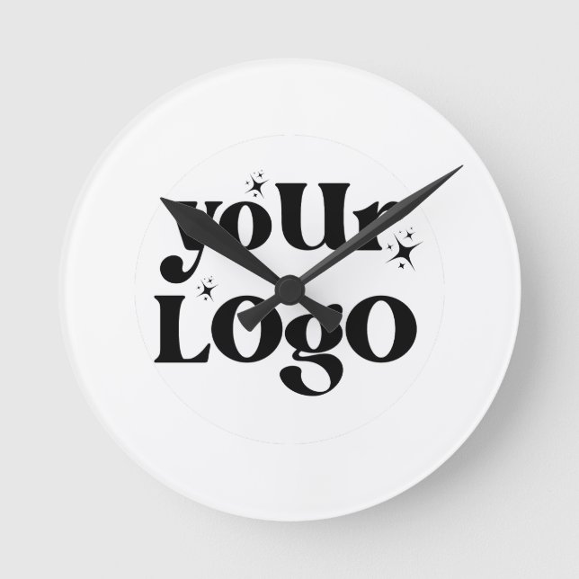 Minimalist Logo Business Round Clock (Front)