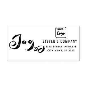 Minimalist logo calligraphy calligraphy joy  self- self-inking stamp