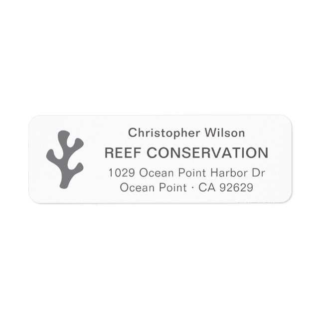 Minimalist Logo Grey Business Return Address (Front)