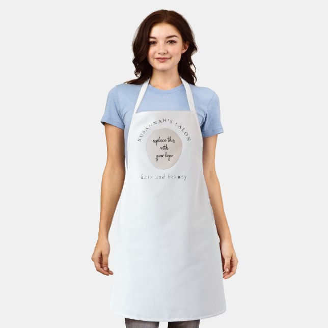 Minimalist Logo Hair Beauty Salon  Apron (Worn)