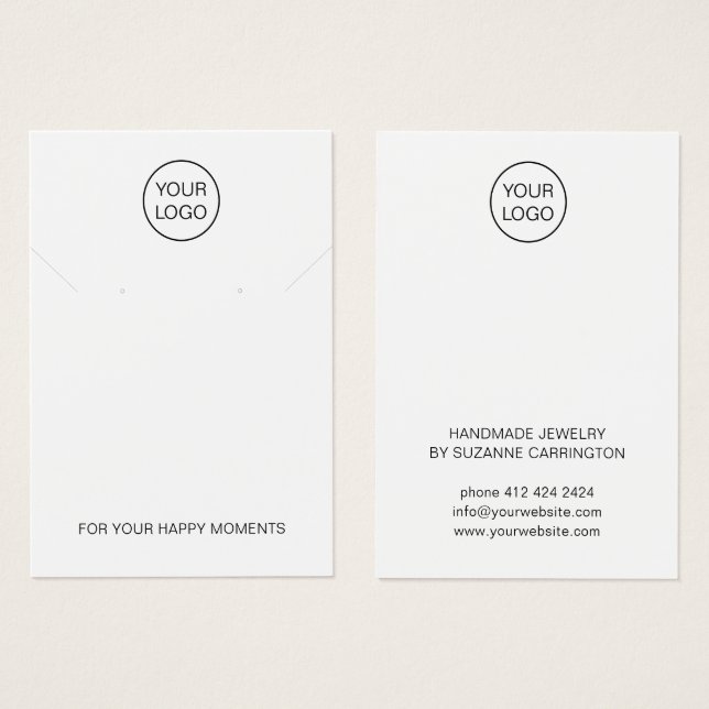Minimalist Logo Jewellery Display Card Template (Front & Back)