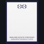 Minimalist Logo Letterhead<br><div class="desc">Elevate your professional correspondence with our Minimalist Logo Letterhead. Designed for estate planners, law firms, and professional services, this letterhead features your customizable logo, company name, and contact information elegantly presented in the lower thirds, set against a clean white background framed in a sophisticated navy blue border. Make a lasting...</div>