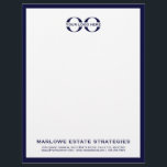 Minimalist Logo Letterhead<br><div class="desc">Elevate your professional correspondence with our Minimalist Logo Letterhead. Designed for estate planners, law firms, and professional services, this letterhead features your customizable logo, company name, and contact information elegantly presented in the lower thirds, set against a clean white background framed in a sophisticated navy blue border. Make a lasting...</div>