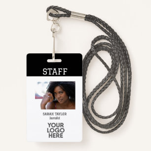 Minimalist Logo Photo ID Card Company Employee Badge