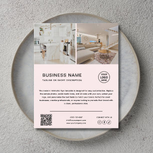 Minimalist Logo Photo Pink Business Flyer