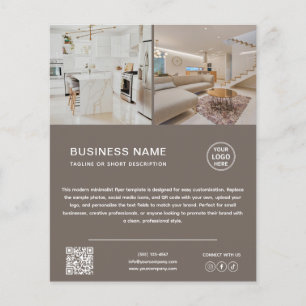 Minimalist Logo Photo Taupe Business Flyer